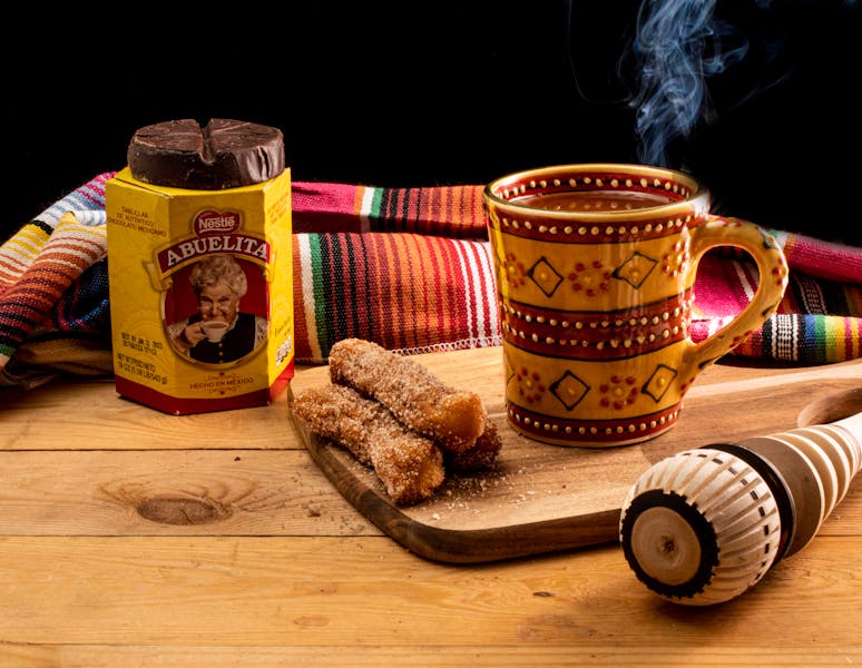 Churros with chocolate dipping sauce